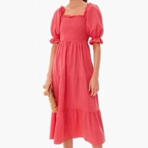 Tuckernuck Pomander Palace Smocked Bodice Dress | Pink Sorbet | size XS